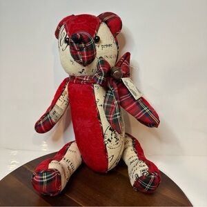 Vintage 1994 Chestnut Lane Christmas Bear 14” Red Velvet Poinsettia Plush – NWT